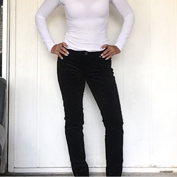 WHITE HOUSE BLACK MARKET BLACK VELVET ANKLE ZIP SKINNY JEANS SIZE 4 - Picture 3 of 16